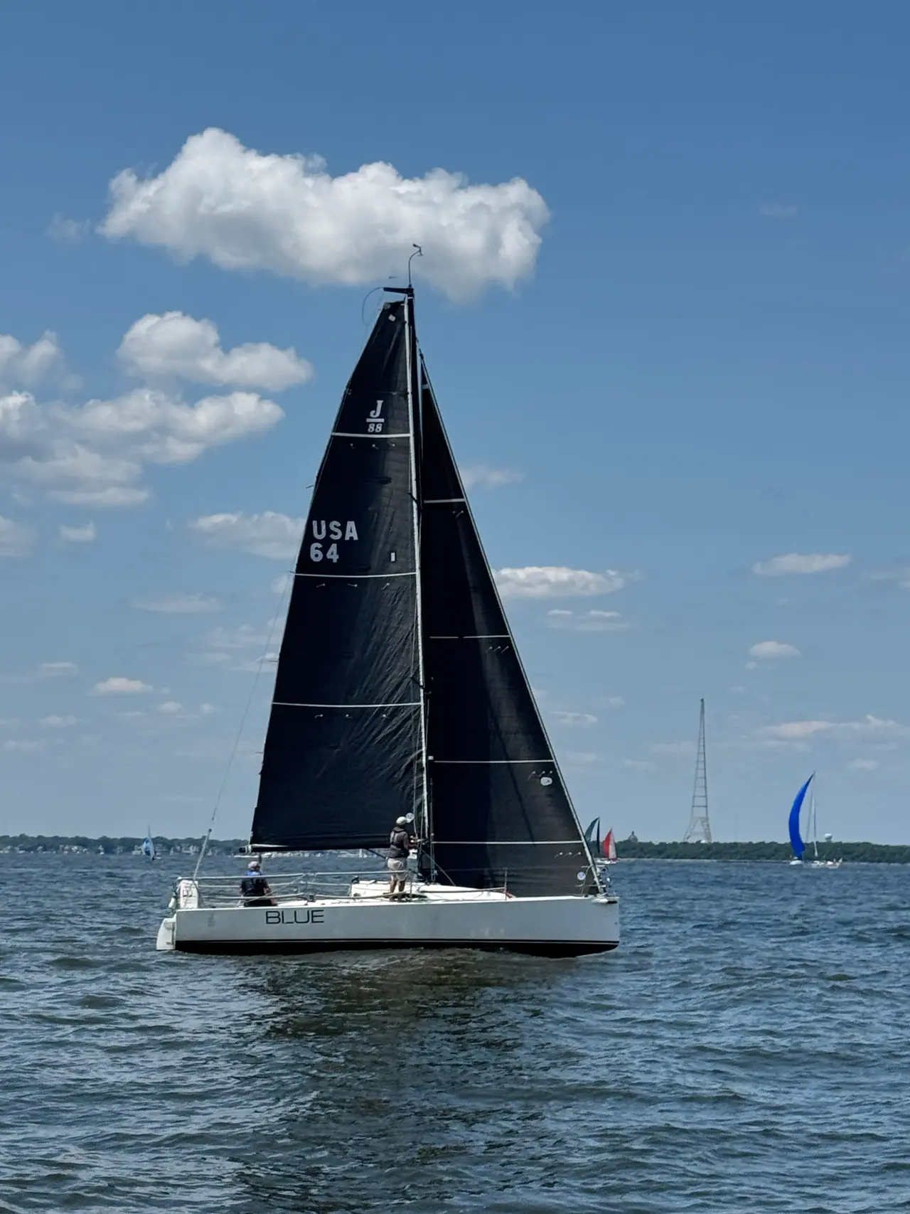 A J/88 under full sail on the Chesapeake